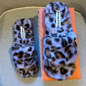 Purple leopard slippers